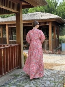 Pembe şal desen modal tensel katleya