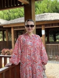 Pembe şal desen modal tensel katleya