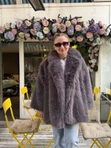 Premium Astarlı KÜRK uzun Antrasit