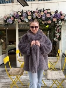 Premium Astarlı KÜRK uzun Antrasit