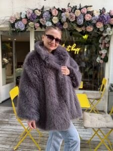 Premium Astarlı KÜRK uzun Antrasit