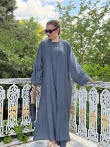 Modal tensel Abaya Takım İndigo