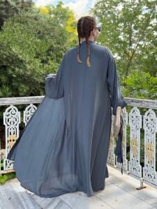 Modal tensel Abaya Takım İndigo