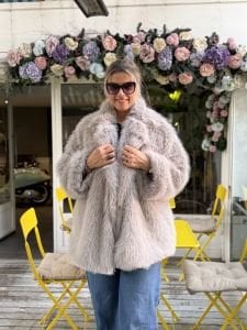 Premium Astarlı KÜRK uzun Gri