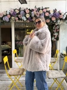 Premium Astarlı KÜRK uzun Gri