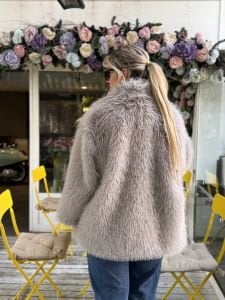 Premium Astarlı KÜRK uzun Gri