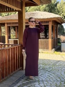 Cupra Modal Elbise Bordo