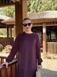 Cupra Modal Elbise Bordo