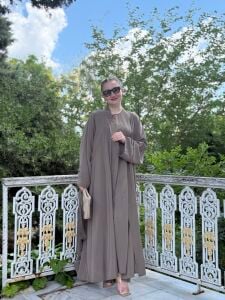 Modal tensel Abaya Takım Haki