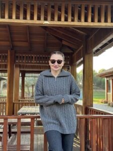 Fermuarlı uzun Saç Örgü  kazak füme