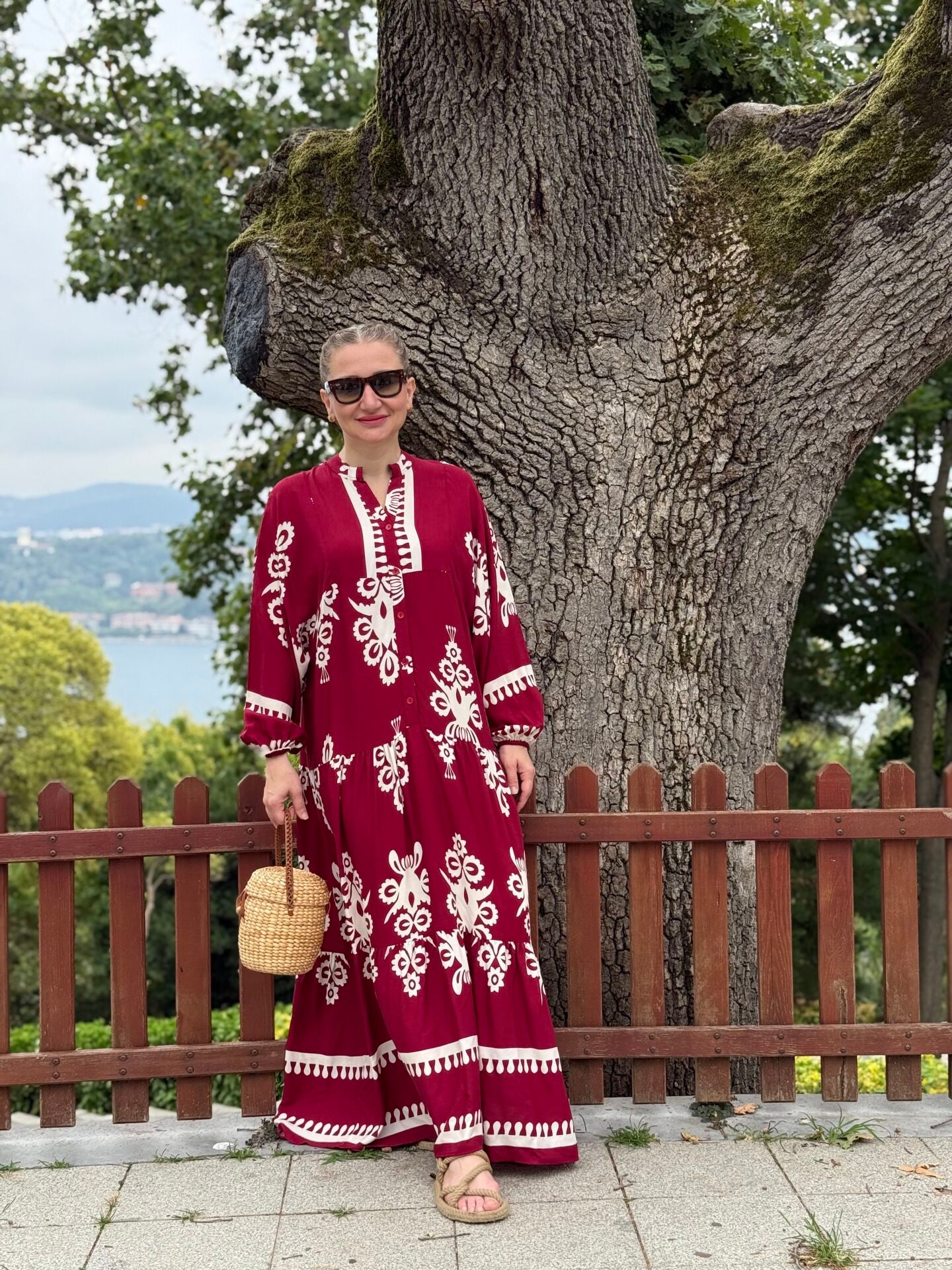 Polo Sahra Viskon elbise bordo
