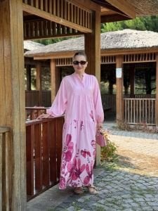 Pembe mango katleya elbise