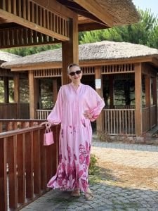 Pembe mango katleya elbise