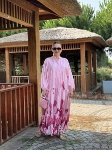 Pembe mango katleya elbise