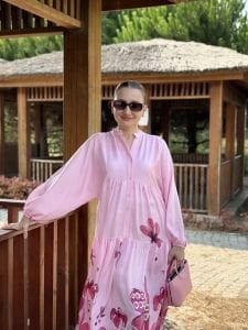 Pembe mango katleya elbise