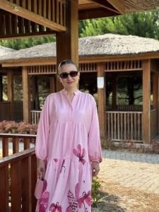 Pembe mango katleya elbise