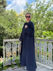 Modal tensel Abaya Takım Lacivert