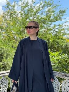 Modal tensel Abaya Takım Lacivert