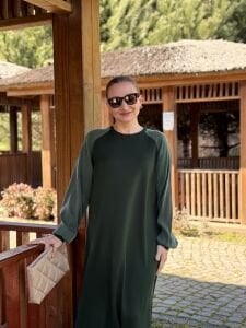 Cupra Modal Elbise Yeşil