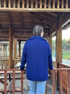 Fermuarlı uzun Saç Örgü  kazak Laci