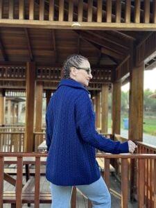 Fermuarlı uzun Saç Örgü  kazak Laci