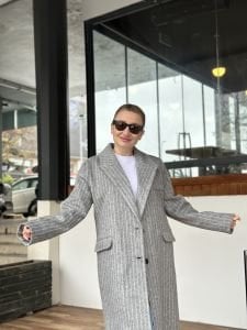 Frisco Kaşe Kaban Gri