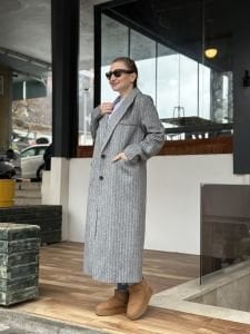 Frisco Kaşe Kaban Gri