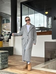 Frisco Kaşe Kaban Gri