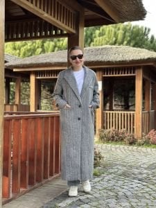 Frisco Kaşe Kaban Gri