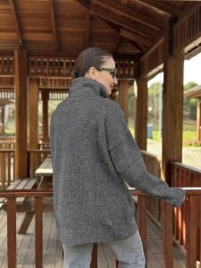 Balıkçı oversize kazak antrasit