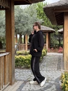 Taşlı tasarım Oysho takım Siyah