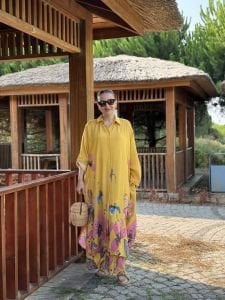 Sarı jena pamuk Takım