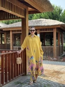 Sarı jena pamuk Takım