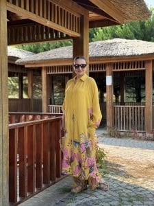 Sarı jena pamuk Takım