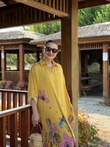 Sarı jena pamuk Takım