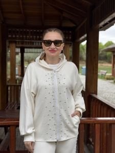 Taşlı tasarım Oysho takım Beyaz