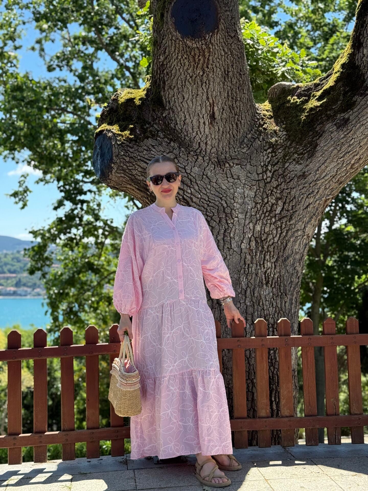 Polo Brode Patlı tensel elbise Pembe