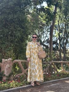 Yellow Mimoza tensel katleya elbise