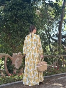 Yellow Mimoza tensel katleya elbise