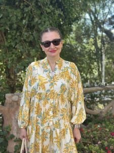 Yellow Mimoza tensel katleya elbise