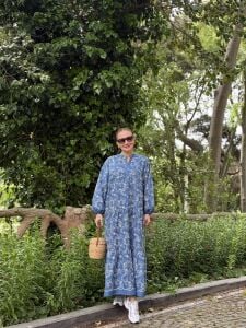 Polo fisto detaylı Denim Tensel elbise Koyu mavi