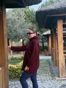 Balıkçı oversize kazak bordo