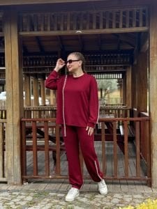 İncili tasarım Oysho takım Bordo