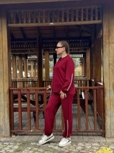 İncili tasarım Oysho takım Bordo