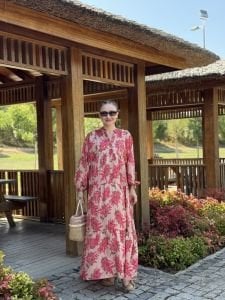 Pembe Mimoza tensel katleya elbise