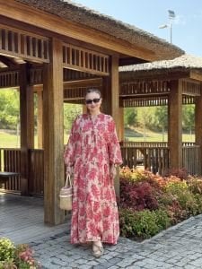 Pembe Mimoza tensel katleya elbise