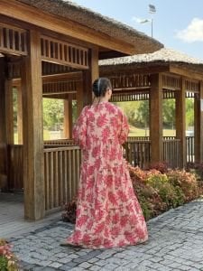 Pembe Mimoza tensel katleya elbise