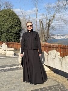 6011 Nakışlı İşlemeli Siyah takım