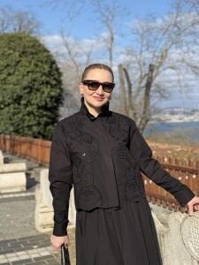 6011 Nakışlı İşlemeli Siyah takım