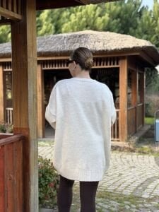 Oversize düz Yumoş kazak Krem